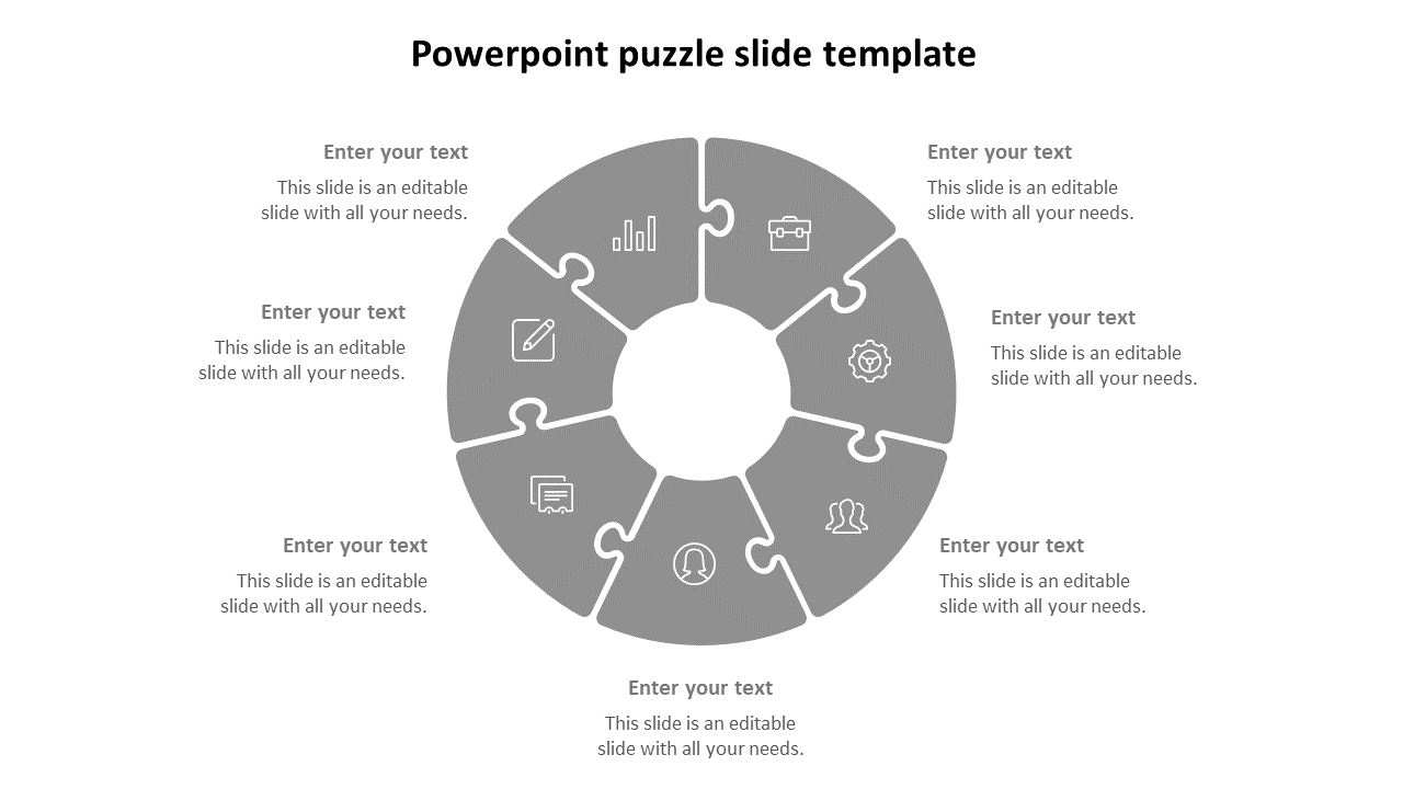 powerpoint puzzle slide template-7-grey